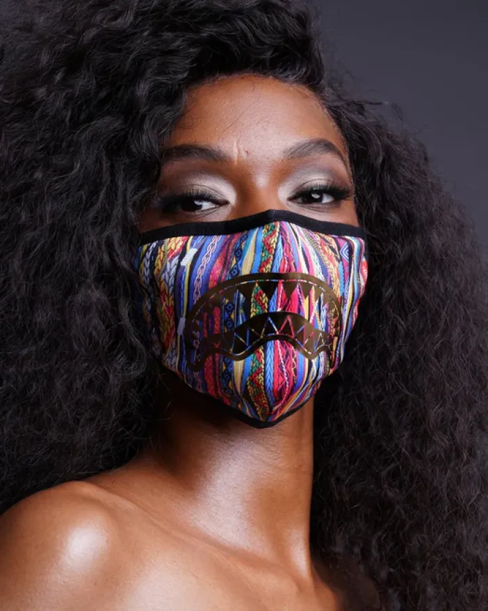 1994 GOLD METALLIC SHARK POLYESTER FACE MASK>SPRAYGROUND Discount