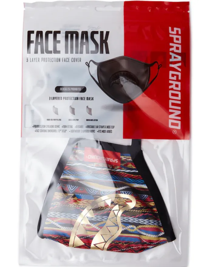 1994 GOLD METALLIC SHARK POLYESTER FACE MASK>SPRAYGROUND Discount