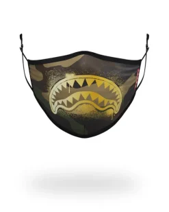 ADULT CAMO GOLD SHARK FORM FITTING FACE MASK>SPRAYGROUND Sale