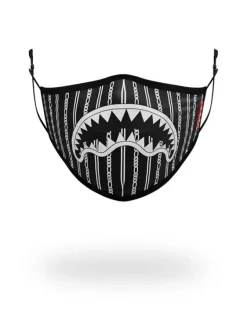 ADULT REVERSE SHARKS IN PARIS (BLACK) FORM FITTING FACE MASK>SPRAYGROUND New