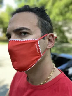 ADULT VERTICAL SHARK (RED) FORM-FITTING FACE MASK><noscript><img width=