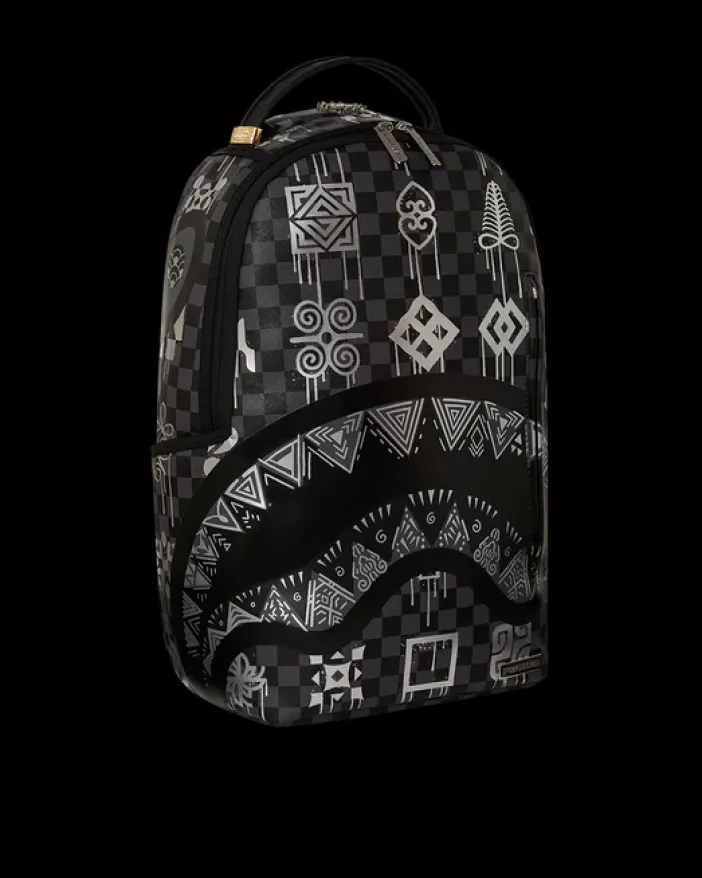 AFRICAN INTELLIGENCE 9 POWER GLYPHICS BACKPACK - SANDFLOWER COLLAB>SPRAYGROUND Sale