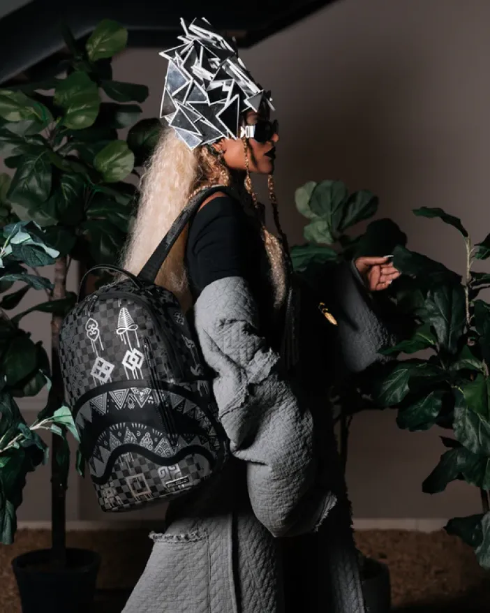 AFRICAN INTELLIGENCE 9 POWER GLYPHICS BACKPACK - SANDFLOWER COLLAB>SPRAYGROUND Sale