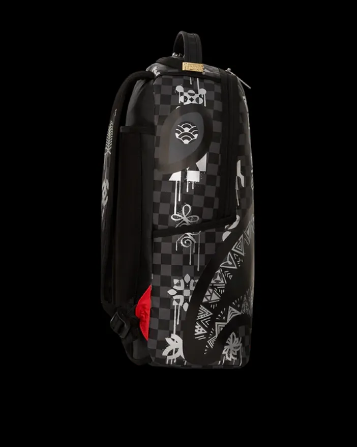 AFRICAN INTELLIGENCE 9 POWER GLYPHICS BACKPACK - SANDFLOWER COLLAB>SPRAYGROUND Sale