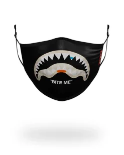 BITE ME SHARK (BLK) POLYESTER FACE MASK>SPRAYGROUND