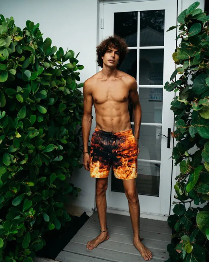 CAMO FIRE SHOTO SWIM TRUNKS>SPRAYGROUND