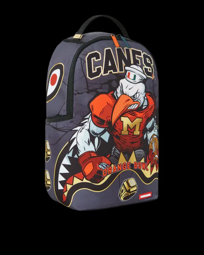 CANES MUSCLE UNIVERSITY OF MIAMI BACKPACK (WITH WARREN SAPP)>SPRAYGROUND