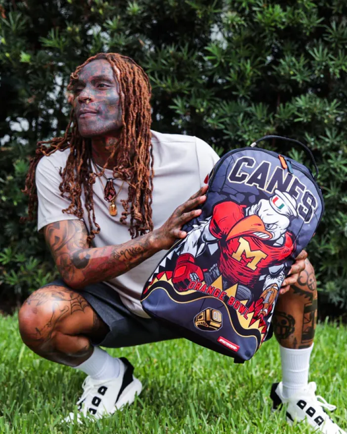CANES MUSCLE UNIVERSITY OF MIAMI BACKPACK (WITH WARREN SAPP)>SPRAYGROUND