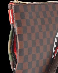 CHECKS IN CAMOFLAUGE CROSSOVER CLUTCH><noscript><img width=