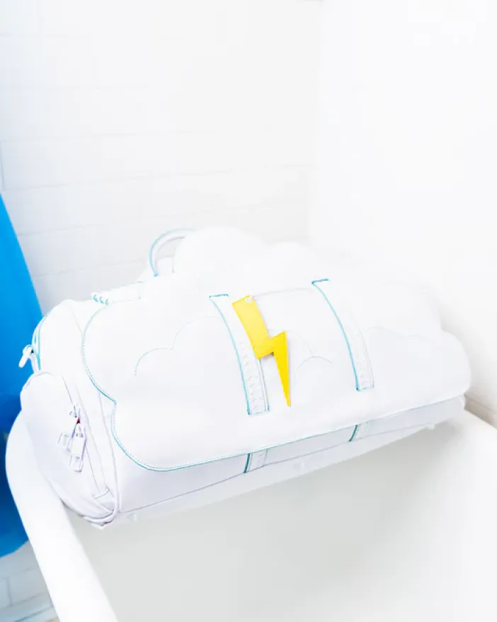 CLOUDY WITH A CHANCE OF SHARK DUFFLE>SPRAYGROUND Online