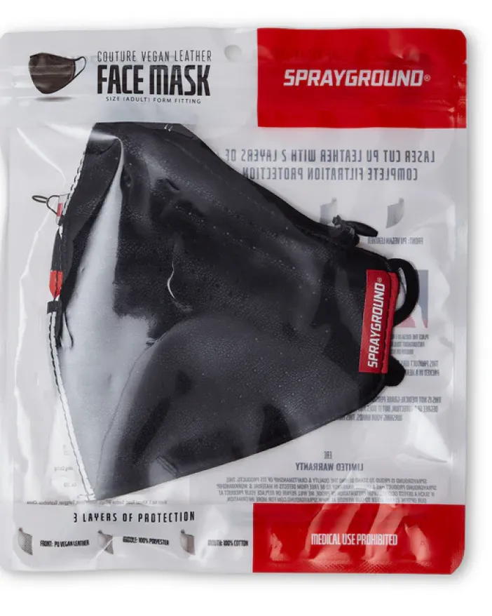 DAMAGE CONTROL STASH POCKET VEGAN LEATHER FACE MASK>SPRAYGROUND Hot