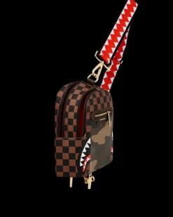 EXTERIOR GOLD ZIP POCKET SHARKS IN PARIS BACKPACK SLING><noscript><img width=