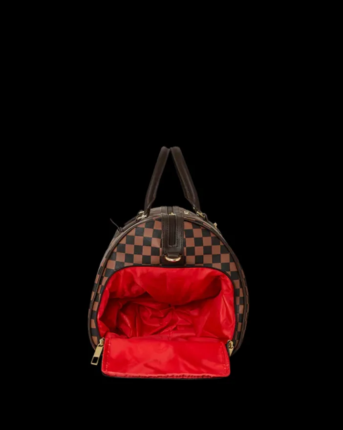EXTERIOR GOLD ZIP POCKET SHARKS IN PARIS DUFFLE>SPRAYGROUND