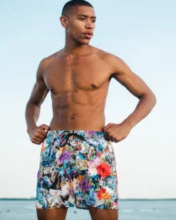 FLORAL MONEY SHOTO SWIM TRUNKS><noscript><img width=