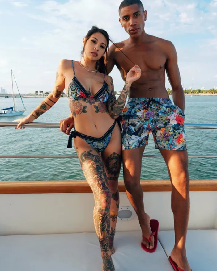 FLORAL MONEY SHOTO SWIM TRUNKS>SPRAYGROUND