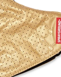 GOLD MONEYGRAM VEGAN LEATHER FACE MASK><noscript><img width=
