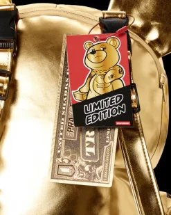 GOLD RUSH MONEYBEAR TEDDYBEAR BACKPACK><noscript><img width=