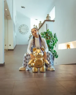 GOLD RUSH MONEYBEAR TEDDYBEAR BACKPACK><noscript><img width=