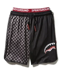 GREY CHECKERED SPLIT CORTO SWIM TRUNKS>SPRAYGROUND Best