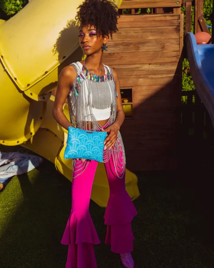 ILLUCHAINS TURQ CROSSOVER CLUTCH>SPRAYGROUND Best