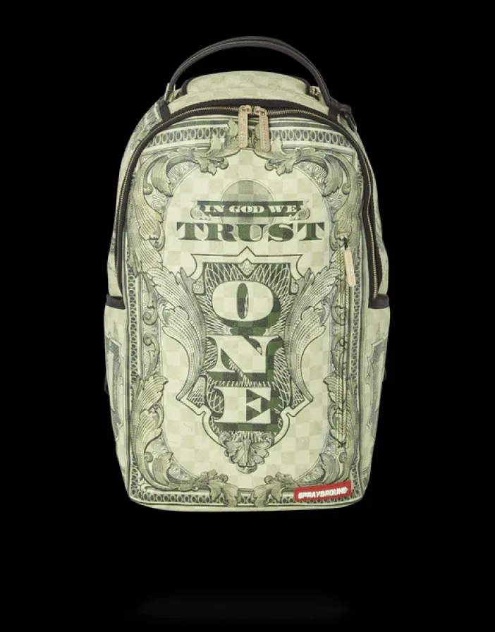 IN GOD WE TRUST GREEN BACKPACK (ONE OF ONE)>SPRAYGROUND Clearance