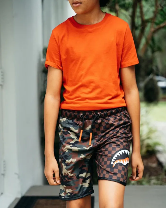 KIDS CHECKS u0026 CAMO SWIM TRUNKS>SPRAYGROUND Sale