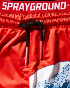 KIDS JAPAN WAVE SWIM TRUNKS (RED)><noscript><img width=