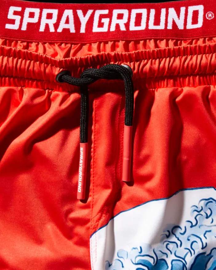 KIDS JAPAN WAVE SWIM TRUNKS (RED)>SPRAYGROUND Discount