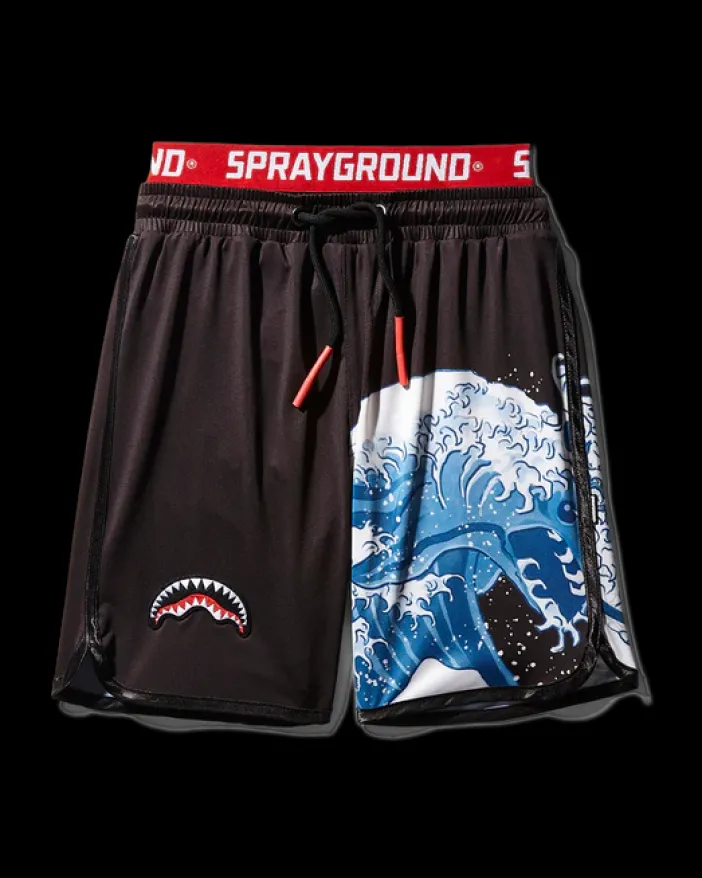 KIDS JAPAN WAVE SWIM TRUNKS (BLACK)>SPRAYGROUND Clearance