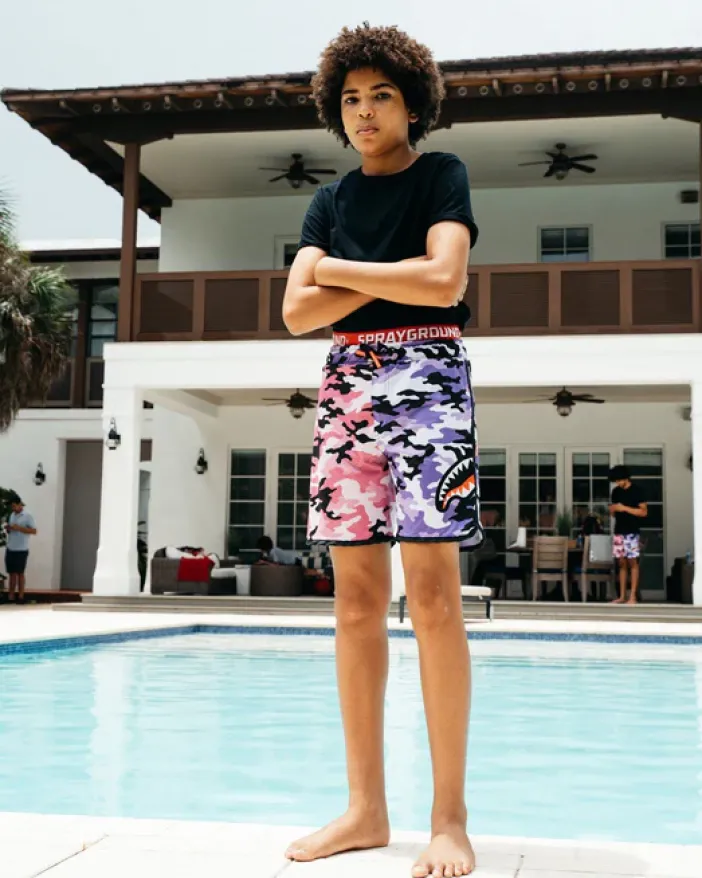KIDS SPLIT CAMO SWIM TRUNKS>SPRAYGROUND Best