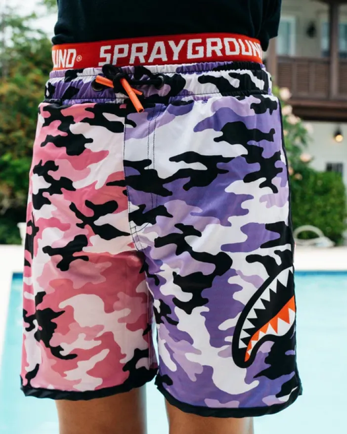 KIDS SPLIT CAMO SWIM TRUNKS>SPRAYGROUND Best
