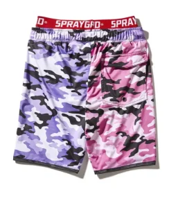 KIDS SPLIT CAMO SWIM TRUNKS><noscript><img width=