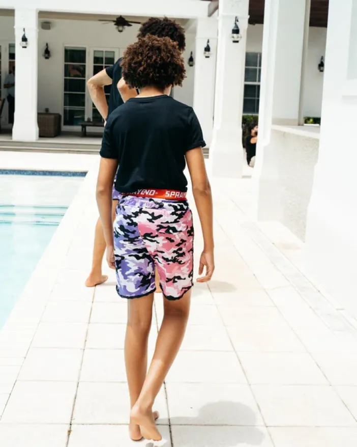 KIDS SPLIT CAMO SWIM TRUNKS>SPRAYGROUND Best