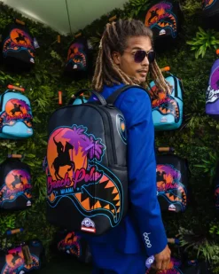 MIAMI BEACH POLO COLLAB BACKPACK (DLXV-BLACK)>SPRAYGROUND