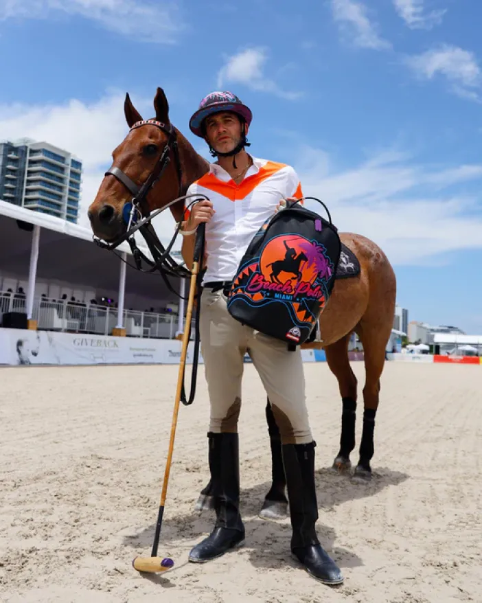 MIAMI BEACH POLO COLLAB BACKPACK (DLXV-BLACK)>SPRAYGROUND