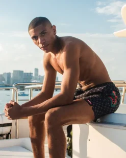 MIDNIGHT MONEYGRAM SHOTO SWIM TRUNKS><noscript><img width=