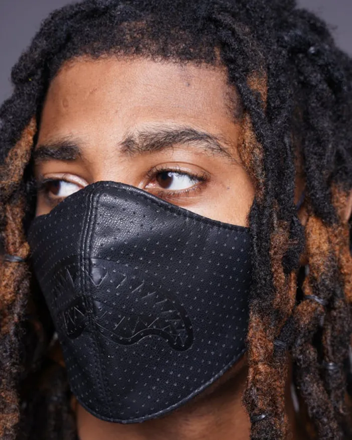 MIDNIGHT SHARK VEGAN LEATHER FACEMASK>SPRAYGROUND Discount