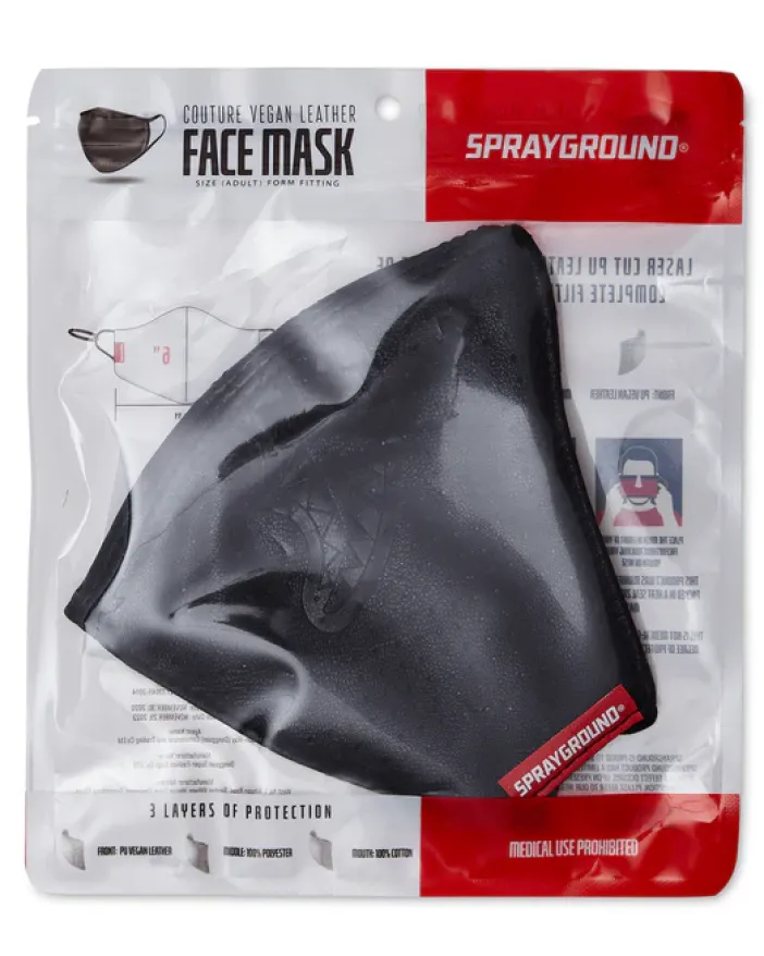 MIDNIGHT SHARK VEGAN LEATHER FACEMASK>SPRAYGROUND Discount
