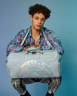 MIRASHAKU IRIDESCENT QUILT DUFFLE><noscript><img width=