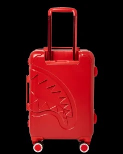 MOLDED SHARKITECTURE RED HARDSHELL CARRY-ON LUGGAGE><noscript><img width=