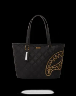 NOIR QUILT GOLD CHAIN SHARK TOTE>SPRAYGROUND Outlet