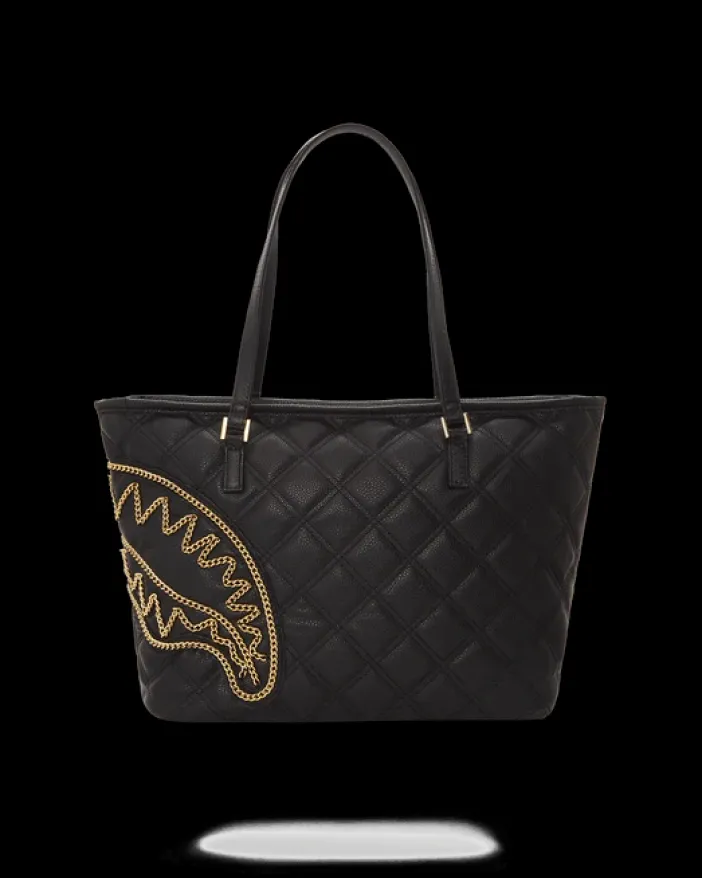 NOIR QUILT GOLD CHAIN SHARK TOTE>SPRAYGROUND Outlet