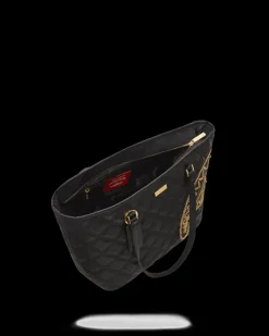NOIR QUILT GOLD CHAIN SHARK TOTE><noscript><img width=