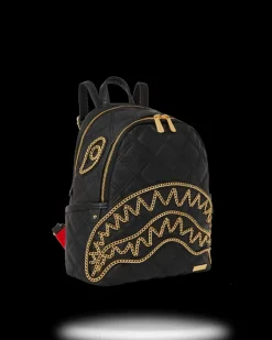 NOIR QUILT GOLD CHAIN SHARK SAVAGE BACKPACK><noscript><img width=