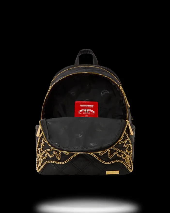NOIR QUILT GOLD CHAIN SHARK SAVAGE BACKPACK>SPRAYGROUND Best