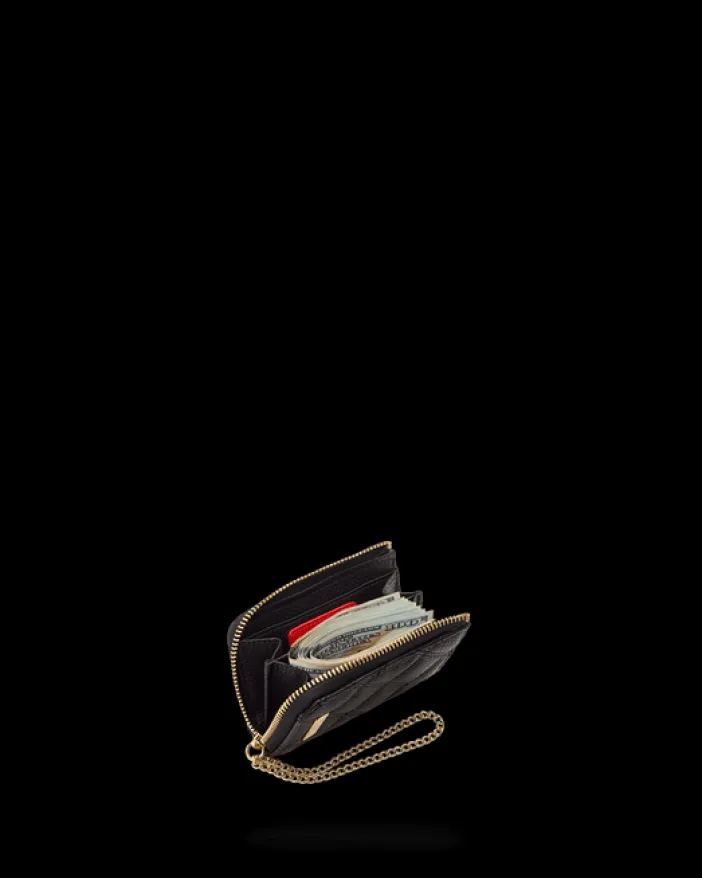 NOIR QUILT GOLD CHAIN SHARK WALLET>SPRAYGROUND Discount