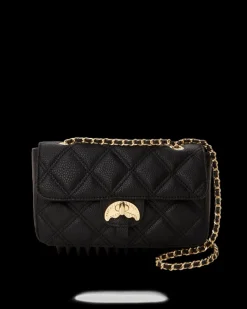 NOIR QUILT GOLD CHAIN SHARK HANDBAG>SPRAYGROUND