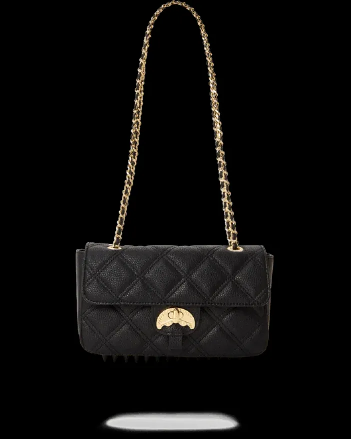 NOIR QUILT GOLD CHAIN SHARK HANDBAG>SPRAYGROUND