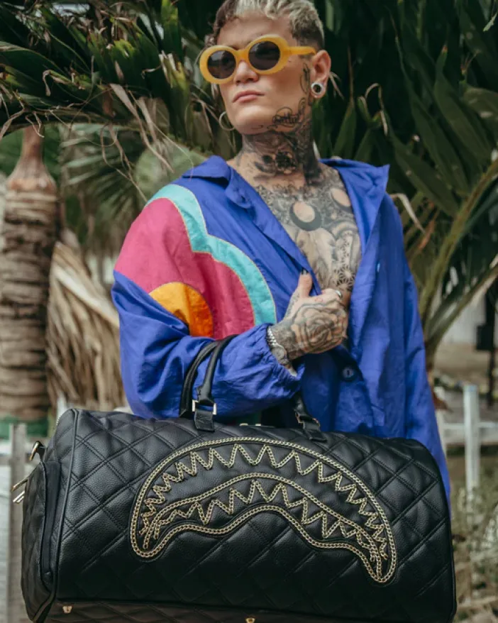 NOIR QUILT GOLD CHAIN SHARK DUFFLE>SPRAYGROUND Online