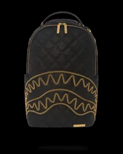 NOIR QUILT GOLD CHAIN SHARK BACKPACK (DLXV)>SPRAYGROUND New